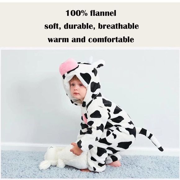 Family Pajama Plush Onesie One Piece Cow Animal Costume - Picture 2 of 7